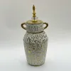 New high-end retro Chinese ceramic vase handicrafts, living room TV cabinet ornaments, dining room entrance table, dried fresh flower decorative ornaments, flower arrangements, light luxury decorative ornaments, flower art, living room dining table ornaments, realistic flower arrangement pottery Application Scenario
